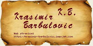 Krasimir Barbulović vizit kartica
